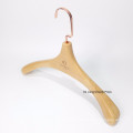 DLW215 Fashion wooden hanger natural color suits /coat display hanger wooden hanger with anti-slip paint at two ends